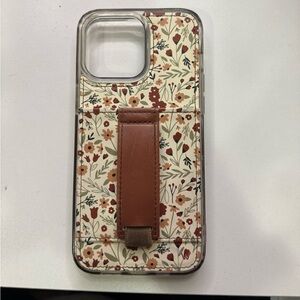 Wallis Brown and Cream Floral Phone Case with Leather Strap IPhone 15 Pro Max